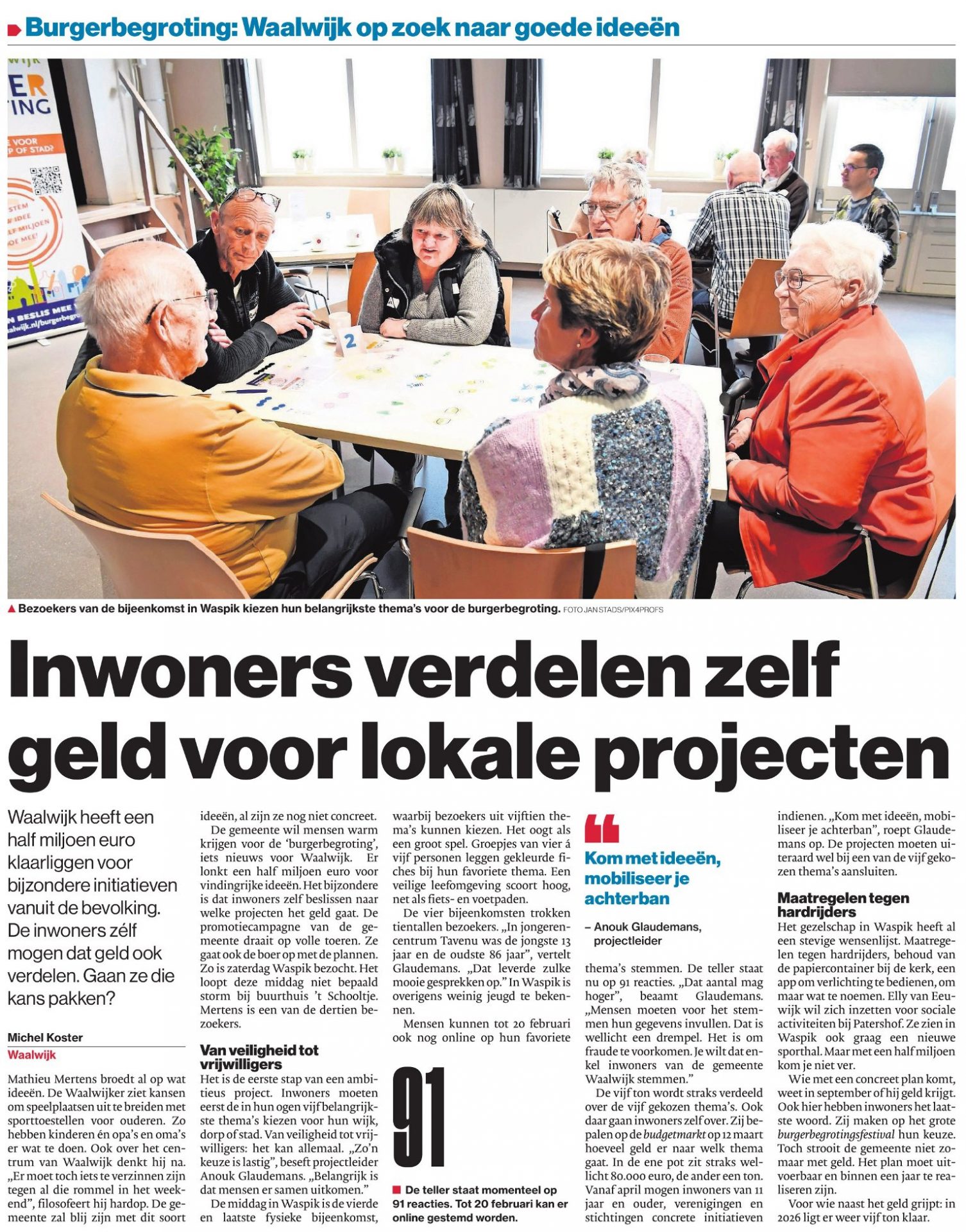 Inwoners verdelen zelf geld voor lokale projecten